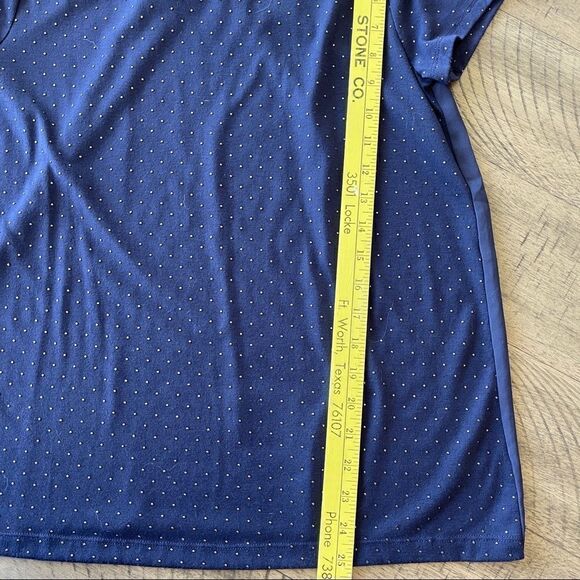 Loft Mixed Media Navy Raised Polka Dot Short Sleeve Tee-Shirt - Medium - Picture 7 of 10